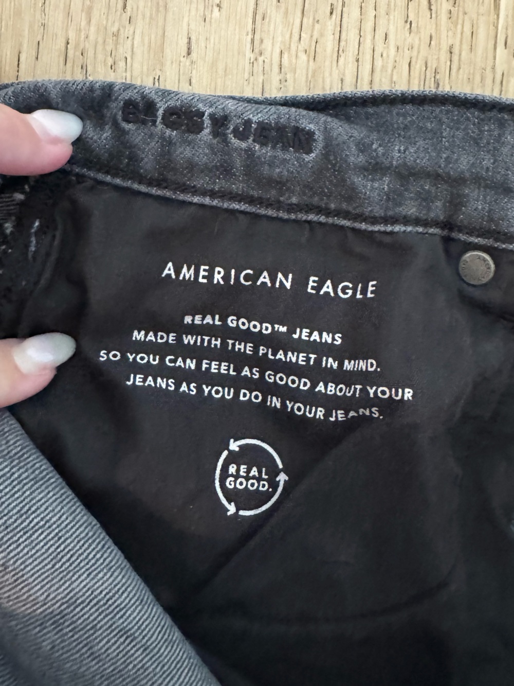 American Eagle Outfitters Straight Leg Jeans - Washed Black - Picture 4 of 4